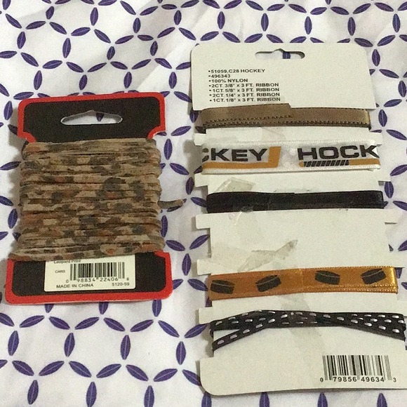 Hockey Scrapbook Ribbon & Leather Lace Bundle - Picture 2 of 2